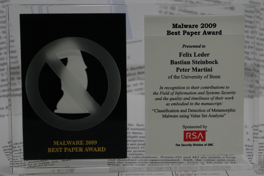 Malware 2009 Best Paper Award